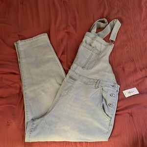 Light wash denim overalls